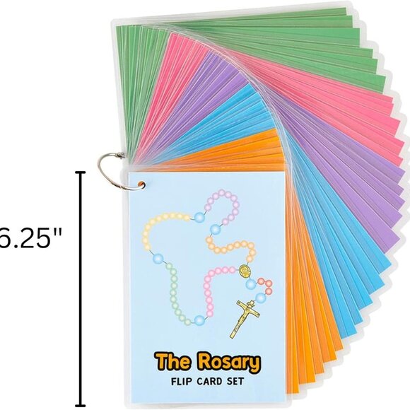 Needzo The Rosary Jumbo Flip Card Set, Bible Study School Learning Supplies - Picture 4 of 9